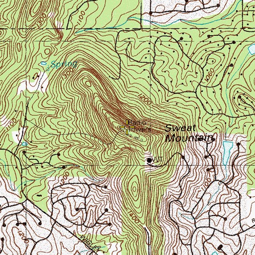 Topographic Map of Sweat Mountain, GA