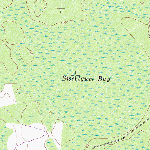 Topographic Map of Sweetgum Bay, GA