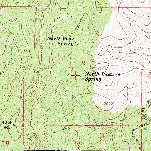 Topographic Map of North Pasture Spring, AZ