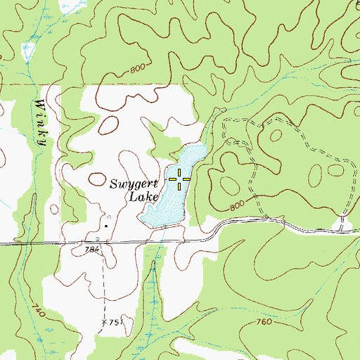 Topographic Map of Swygert Lake, GA