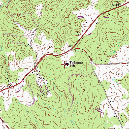 Topographic Map of Tadmore Elementary School, GA