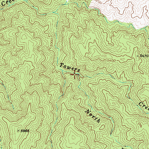 Topographic Map of North Pine Creek, AZ