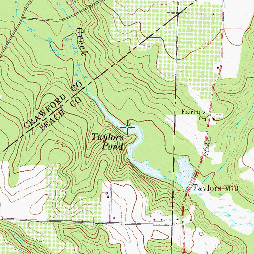 Topographic Map of Taylors Pond, GA