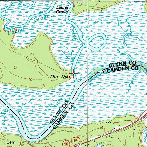 Topographic Map of The Dike, GA