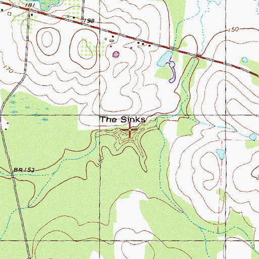Topographic Map of The Sinks, GA