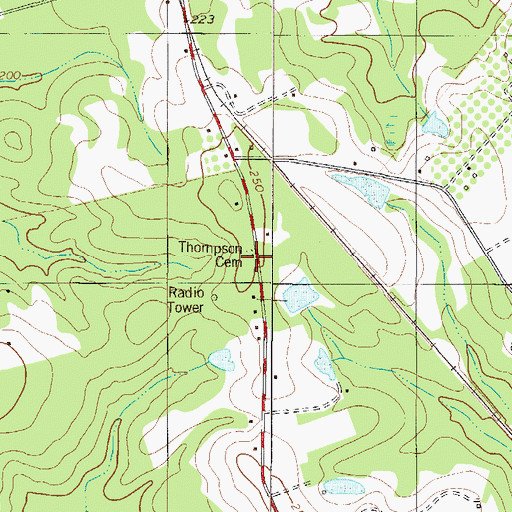 Topographic Map of Thompson Cemetery, GA