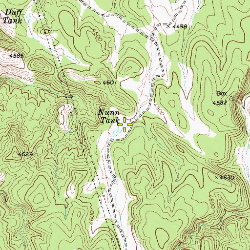 Topographic Map of Nunn Tank, AZ