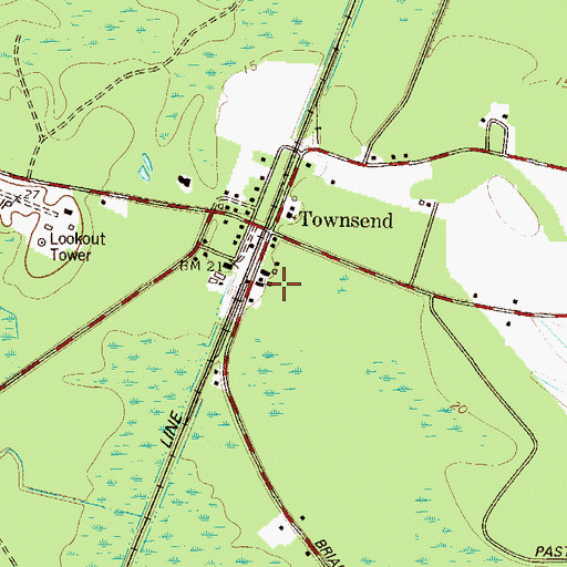 Topographic Map of Townsend, GA