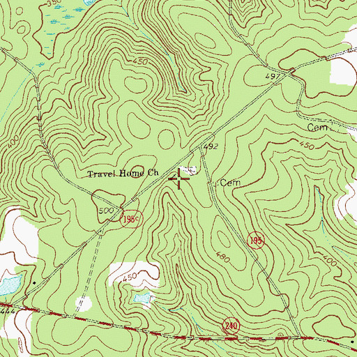 Topographic Map of Travel Home Church, GA