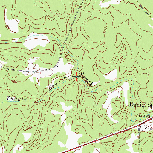 Topographic Map of Tuggle Branch, GA