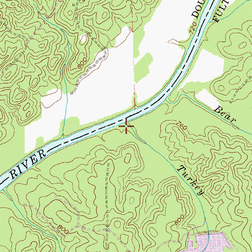 Topographic Map of Turkey Creek, GA