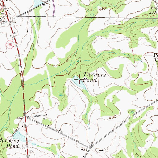 Topographic Map of Turners Pond, GA