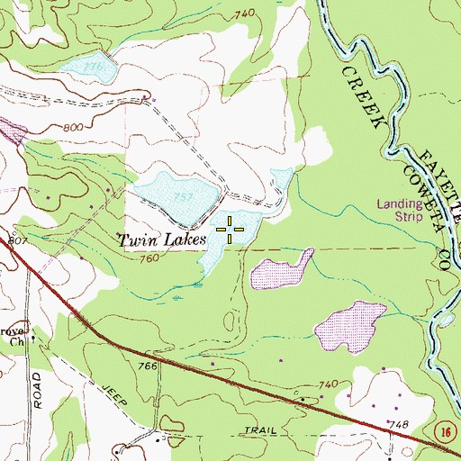 Topographic Map of Twin Lakes, GA