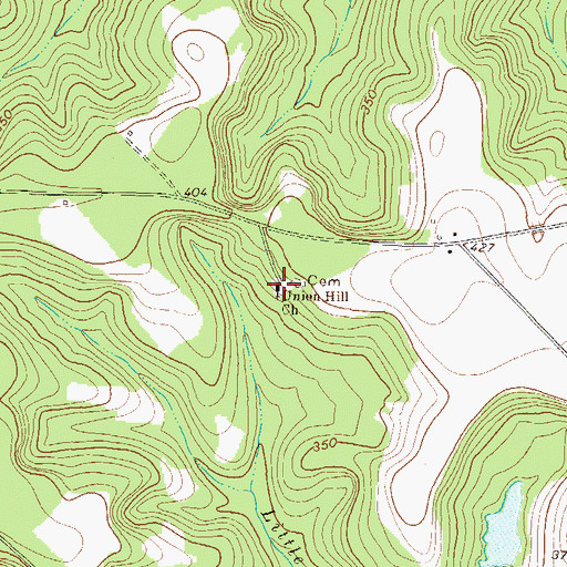Topographic Map of Union Hill Church, GA