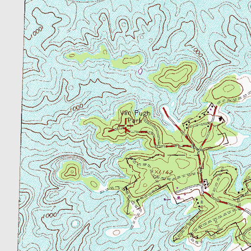 Topographic Map of Van Pugh Park, GA