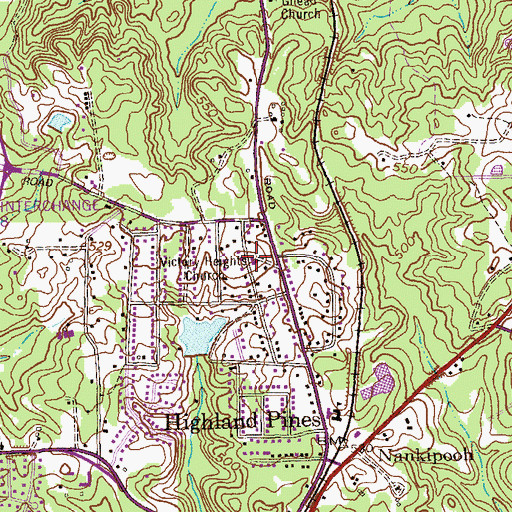 Topographic Map of Victory Heights Church, GA