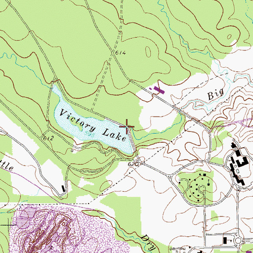 Topographic Map of Victory Lake, GA