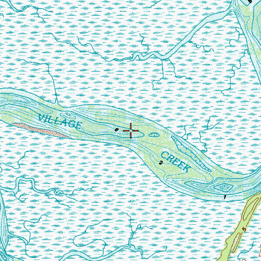 Topographic Map of Village Creek, GA