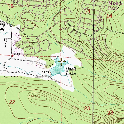 Topographic Map of Odell Lake, AZ