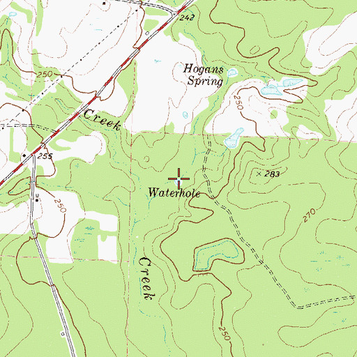 Topographic Map of Waterhole, GA