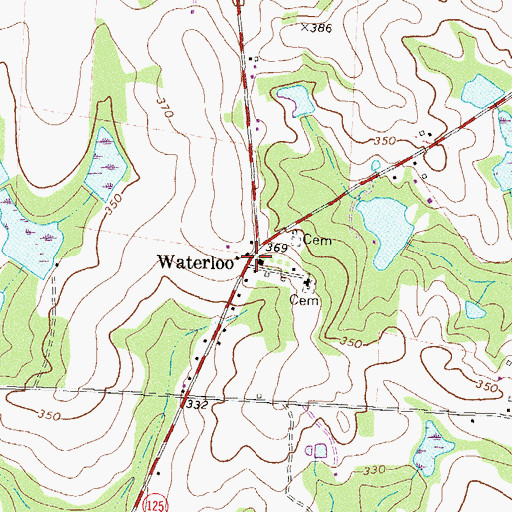 Topographic Map of Waterloo, GA