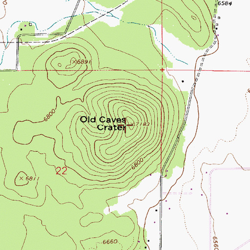 Topographic Map of Old Caves Crater, AZ