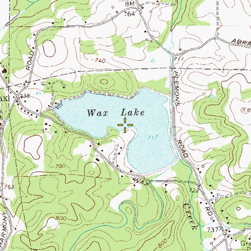 Topographic Map of Wax Lake, GA