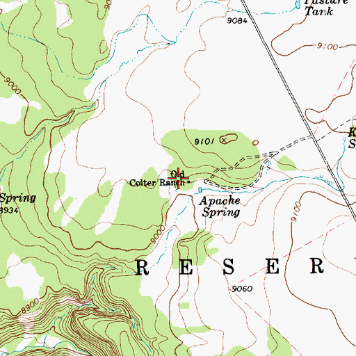 Topographic Map of Old Colter Ranch, AZ