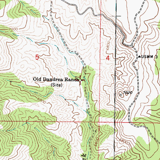 Topographic Map of Old Dandrea Ranch, AZ