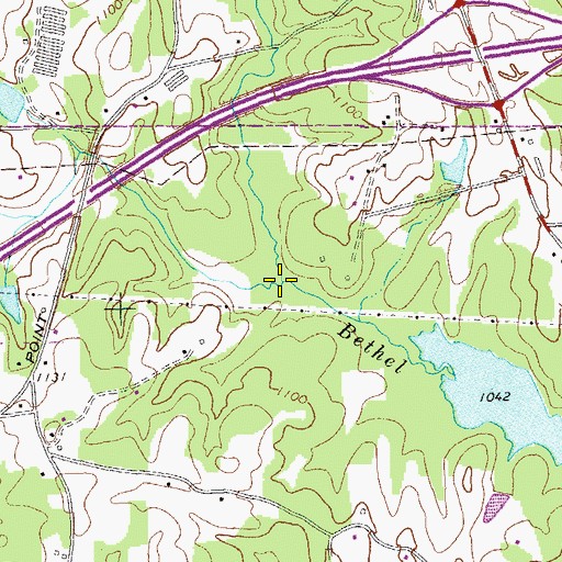 Topographic Map of Webster Creek, GA