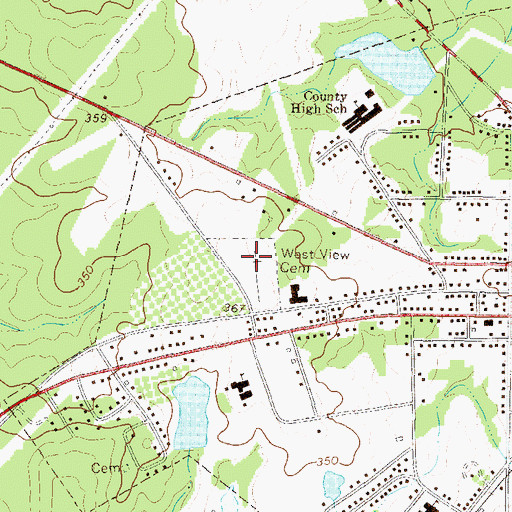 Topographic Map of West View Cemetery, GA