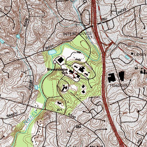 Topographic Map of The Westminster School, GA