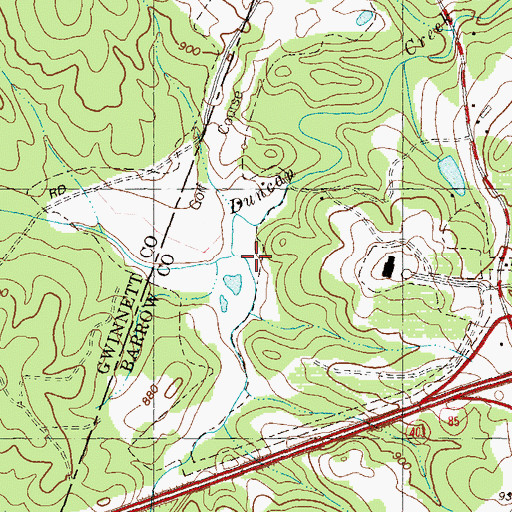 Topographic Map of Wheeler Creek, GA