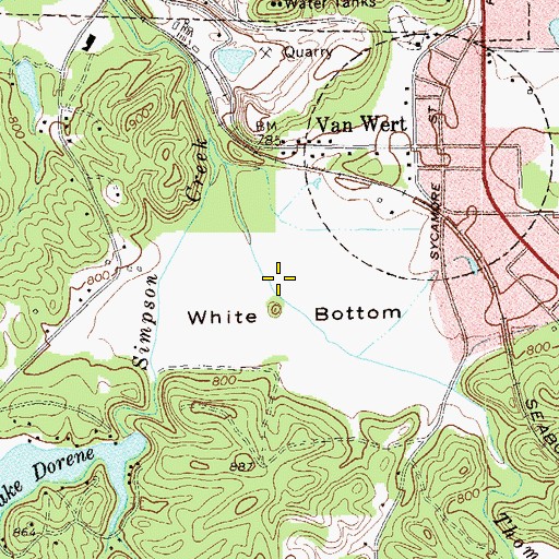 Topographic Map of White Bottom, GA