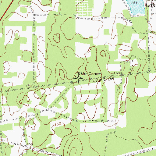 Topographic Map of White Corner Church, GA