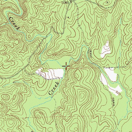 Topographic Map of Whitehead Creek, GA
