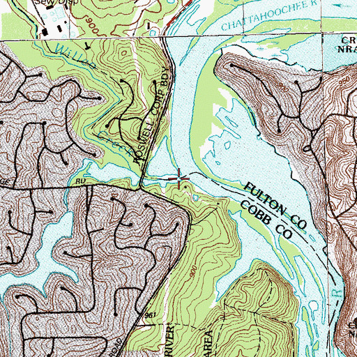 Topographic Map of Willeo Creek, GA
