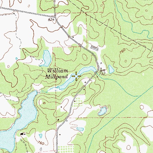 Topographic Map of William Millpond, GA
