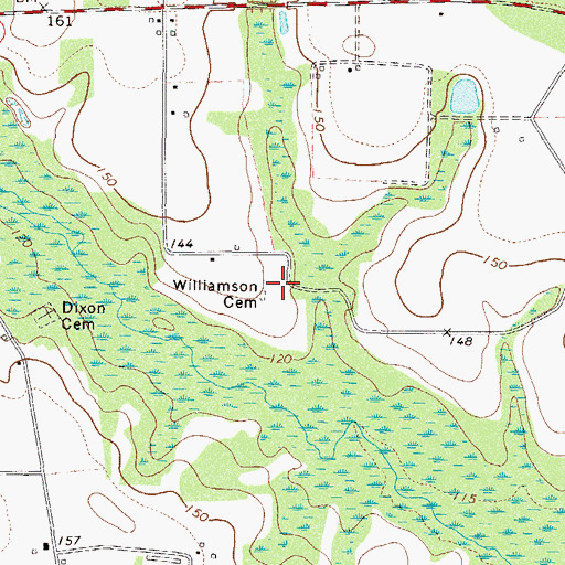 Topographic Map of Williamson Cemetery, GA