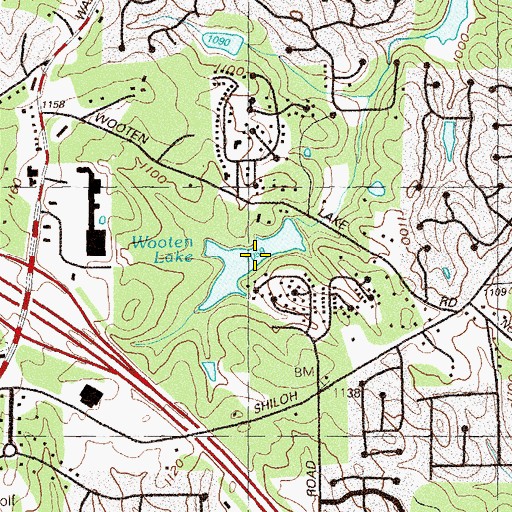 Topographic Map of Wooten Lake, GA