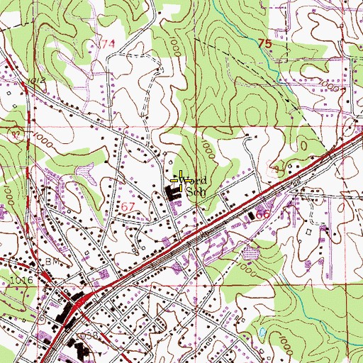 Topographic Map of Campbell Elementary School, GA