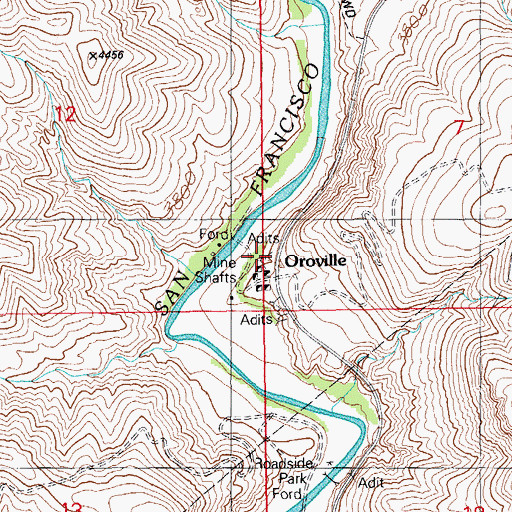 Topographic Map of Oroville, AZ
