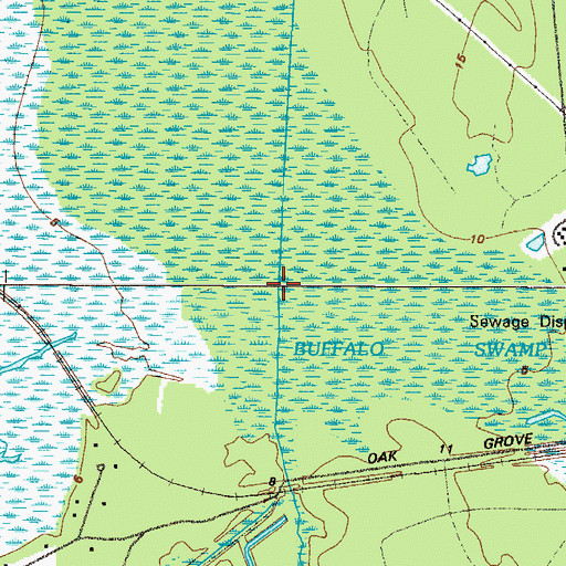 Topographic Map of Buffalo Swamp, GA