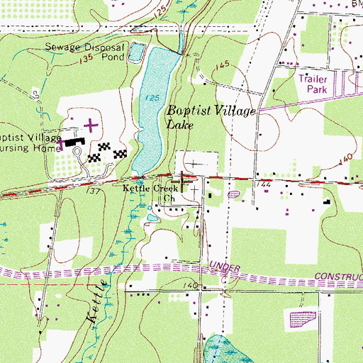 Topographic Map of Kettle Creek Church, GA