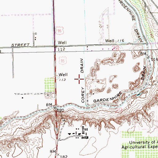 Topographic Map of Corey Drain, AZ