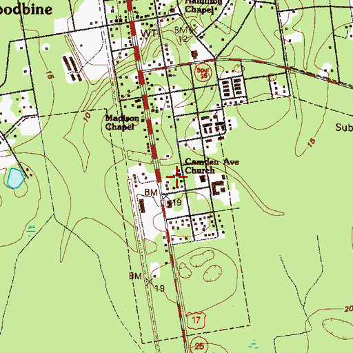 Topographic Map of Camden Street Church, GA