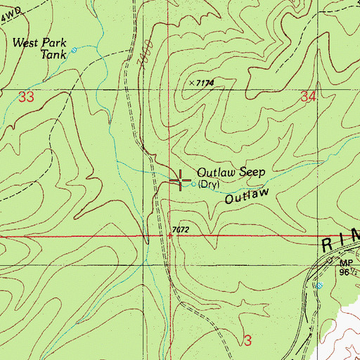 Topographic Map of Outlaw Seep, AZ
