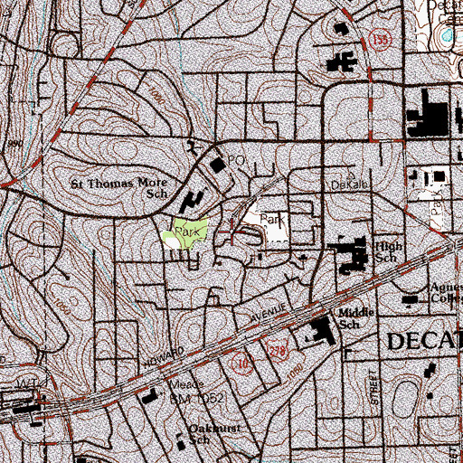 Topographic Map of Ebster Park, GA