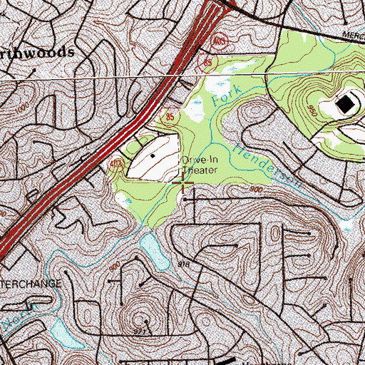 Topographic Map of Henderson Mill Creek, GA