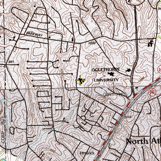 Topographic Map of Jim Cherry School, GA